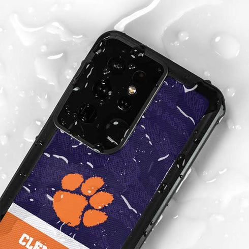 Clemson University Paw Logo Galaxy S24 Ultra Waterproof Case