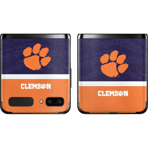 Clemson University Paw Logo Galaxy Z Flip Skin