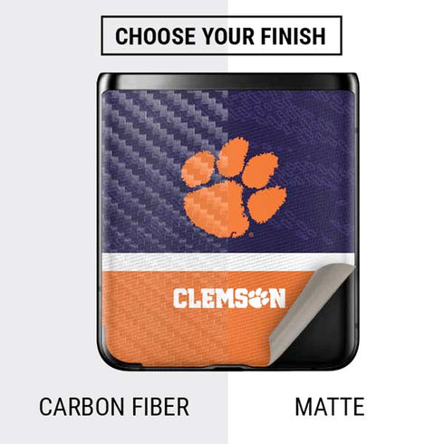 Clemson University Paw Logo Galaxy Z Flip Skin