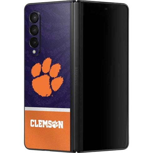 Clemson University Paw Logo Galaxy Z Fold3 5G Skin