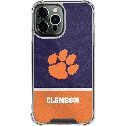 Clemson University Paw Logo iPhone 14 Pro Max Clear Case