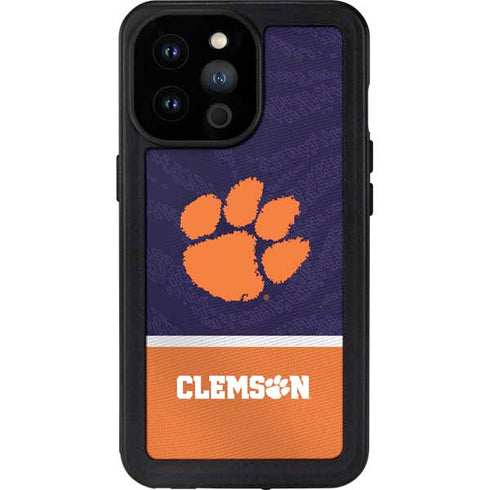 Clemson University Paw Logo iPhone 14 Pro Max Waterproof Case