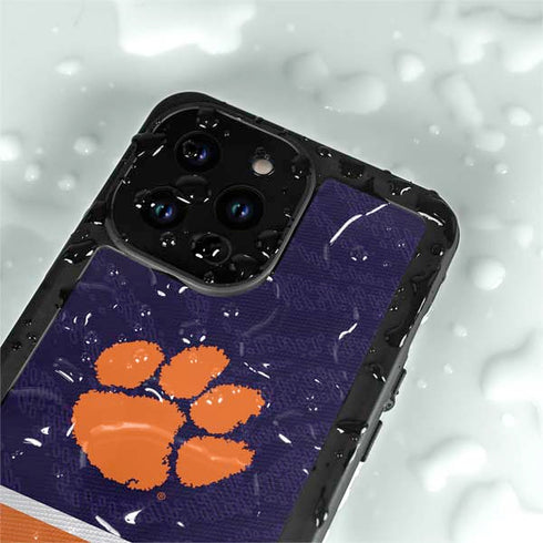 Clemson University Paw Logo iPhone 14 Pro Max Waterproof Case