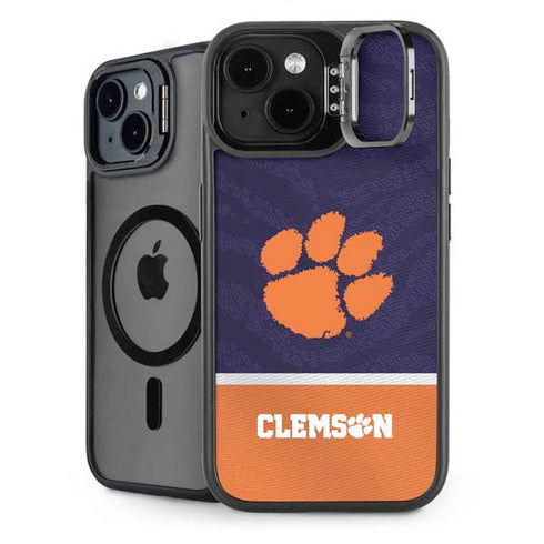 Clemson University Paw Logo iPhone 15 Plus Kickstand Case