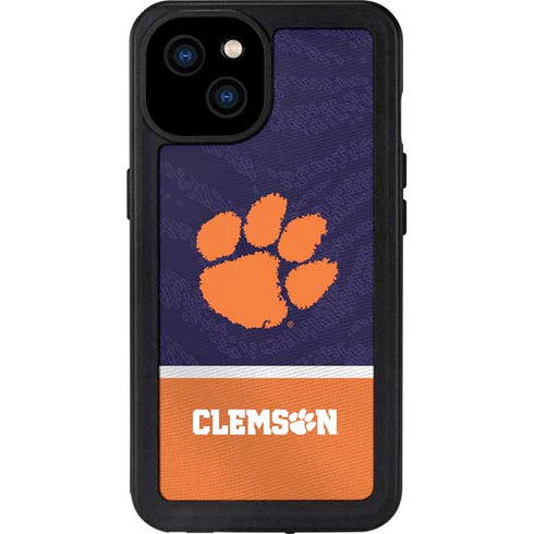 Clemson University Paw Logo iPhone 15 Plus Waterproof Case