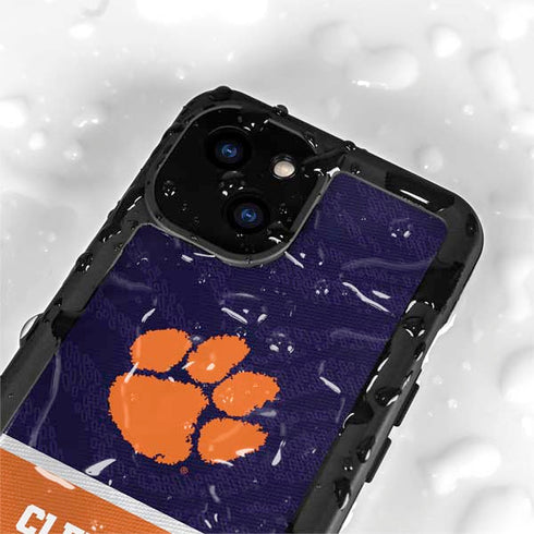 Clemson University Paw Logo iPhone 15 Plus Waterproof Case