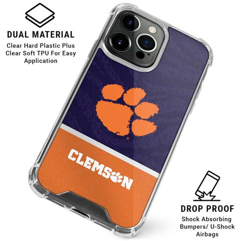 Clemson University Paw Logo iPhone 15 Pro Clear Case