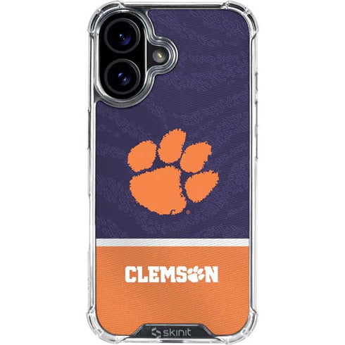 Clemson University Paw Logo iPhone 16 Plus Clear Case