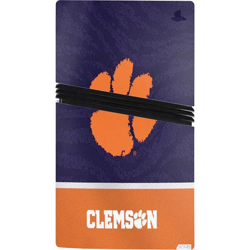Clemson University Paw Logo PS5 Pro Console Skin