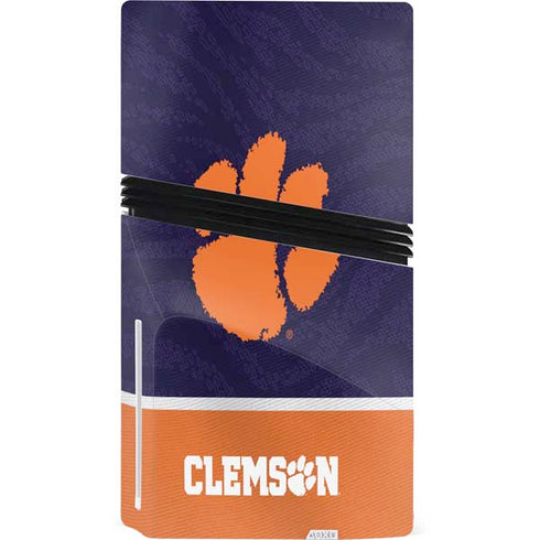 Clemson University Paw Logo PS5 Pro Disk Console Skin