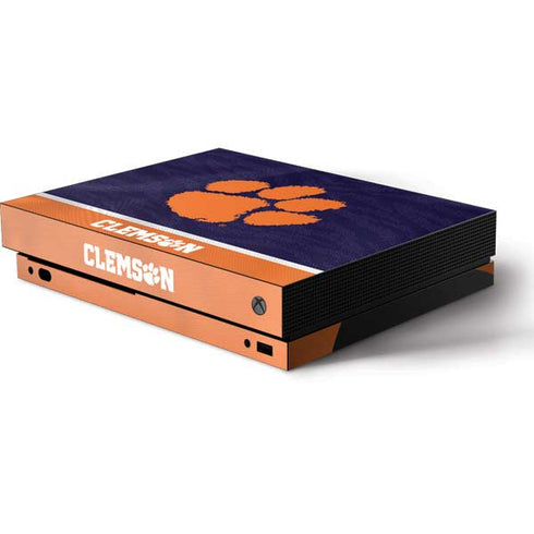Clemson University Paw Logo Xbox One X Console Skin