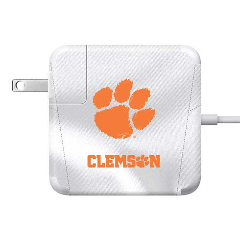 Clemson University White Jersey 85W Power Adapter (15 and 17 inch MacBook Pro Charger) Skin