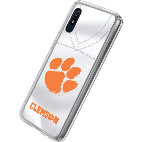 Clemson University White Jersey Galaxy A10e Clear Case