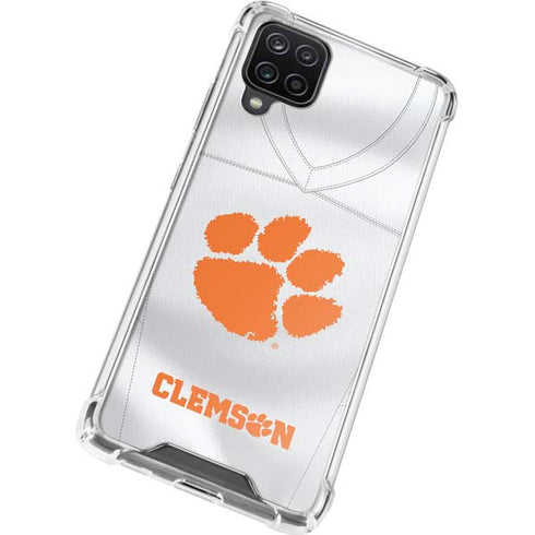 Clemson University White Jersey Galaxy A12 Clear Case