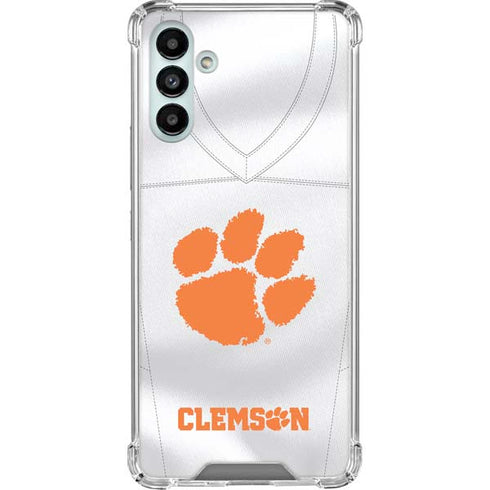 Clemson University White Jersey Galaxy A13 5G Clear Case