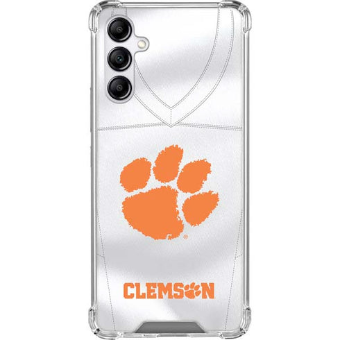 Clemson University White Jersey Galaxy A14 5G Clear Case
