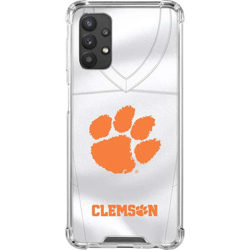 Clemson University White Jersey Galaxy A32 5G Clear Case