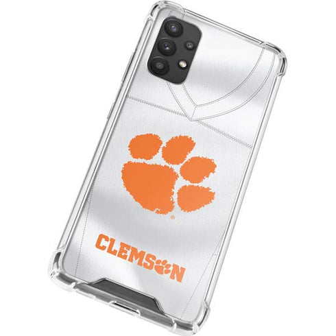 Clemson University White Jersey Galaxy A32 5G Clear Case