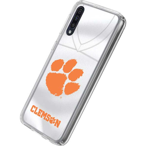 Clemson University White Jersey Galaxy A50 Clear Case