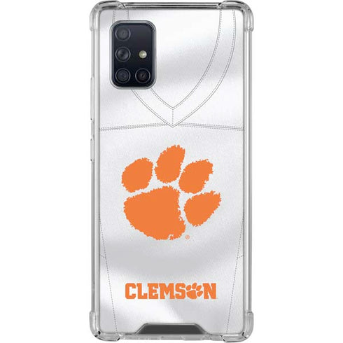 Clemson University White Jersey Galaxy A71 5G Clear Case