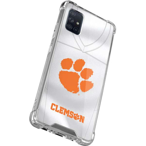 Clemson University White Jersey Galaxy A71 5G Clear Case
