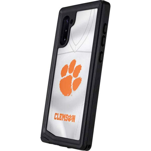 Clemson University White Jersey Galaxy Note 10 Waterproof Case