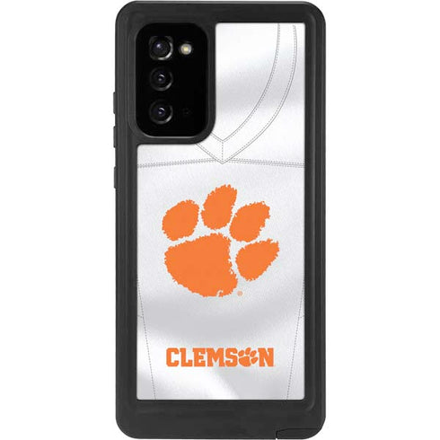Clemson University White Jersey Galaxy Note20 5G Waterproof Case