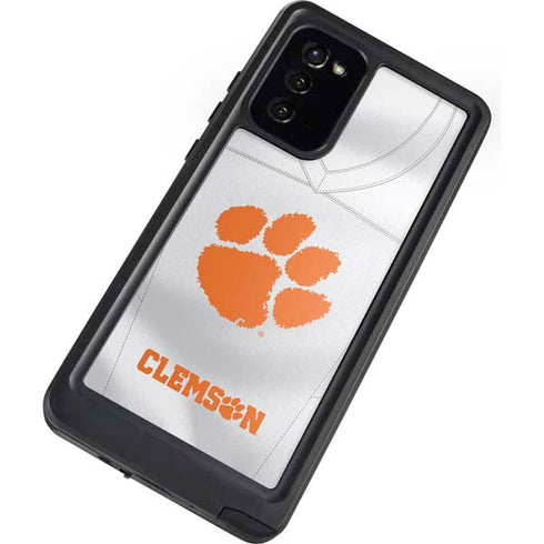 Clemson University White Jersey Galaxy Note20 5G Waterproof Case