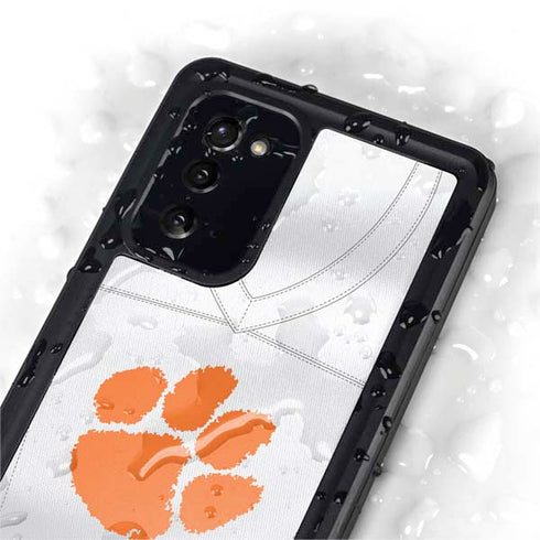 Clemson University White Jersey Galaxy Note20 5G Waterproof Case