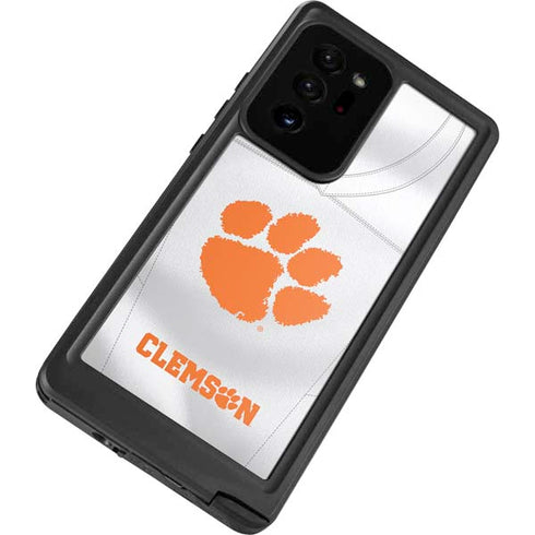 Clemson University White Jersey Galaxy Note20 Ultra 5G Waterproof Case