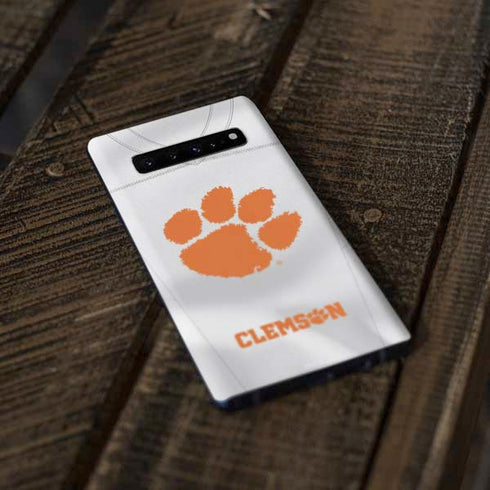 Clemson University White Jersey Galaxy S10 Plus Skin