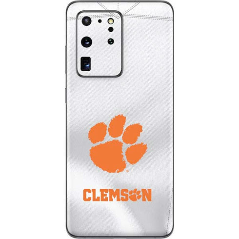 Clemson University White Jersey Galaxy S20 Ultra 5G Skin