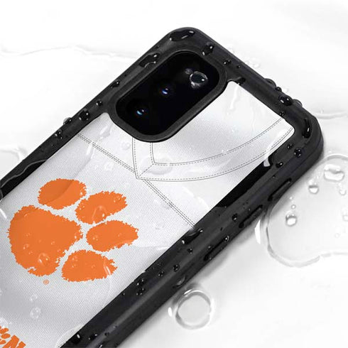 Clemson University White Jersey Galaxy S20 Waterproof Case