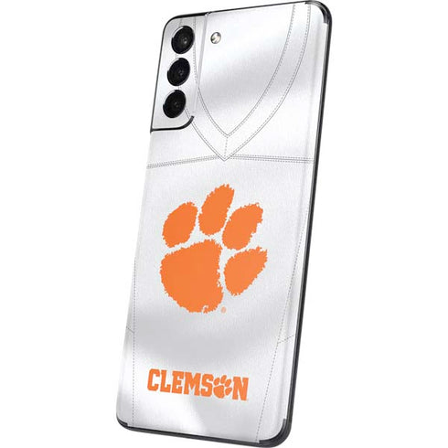 Clemson University White Jersey Galaxy S21 Plus 5G Skin