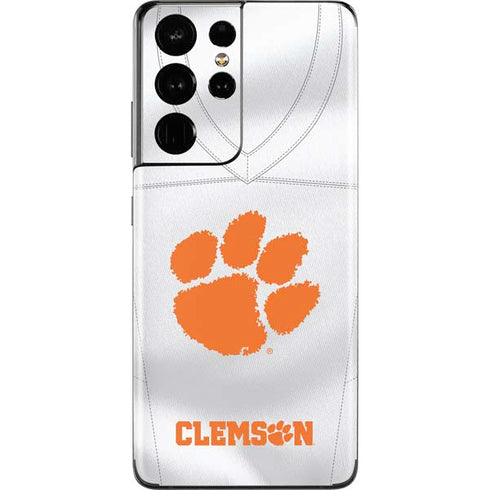 Clemson University White Jersey Galaxy S21 Ultra 5G Skin
