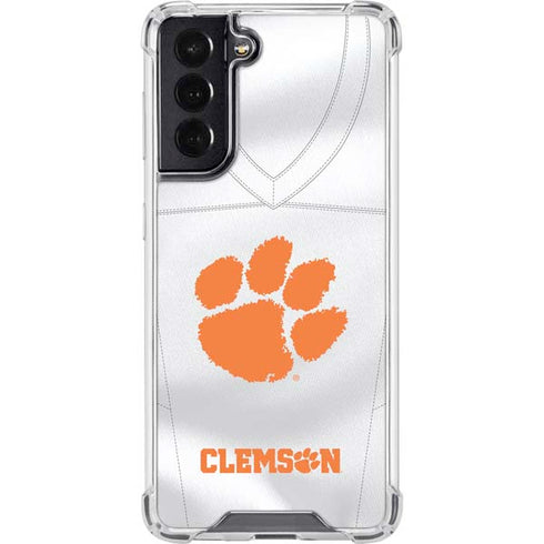 Clemson University White Jersey Galaxy S22 Clear Case