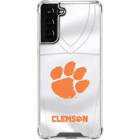 Clemson University White Jersey Galaxy S22 Plus Clear Case