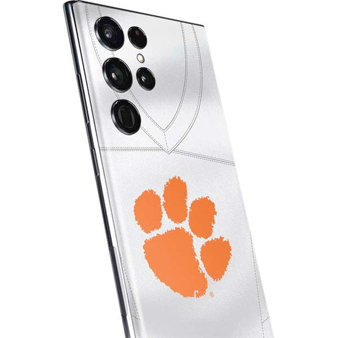 Clemson University White Jersey Galaxy S22 Ultra Skin