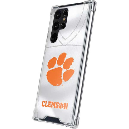 Clemson University White Jersey Galaxy S23 Ultra Clear Case