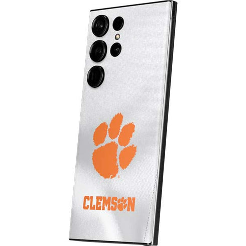 Clemson University White Jersey Galaxy Skins