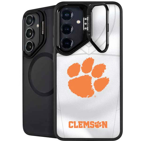 Clemson University White Jersey Galaxy S24 FE Kickstand Case