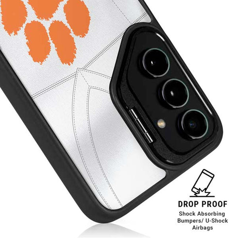 Clemson University White Jersey Galaxy S24 FE Kickstand Case