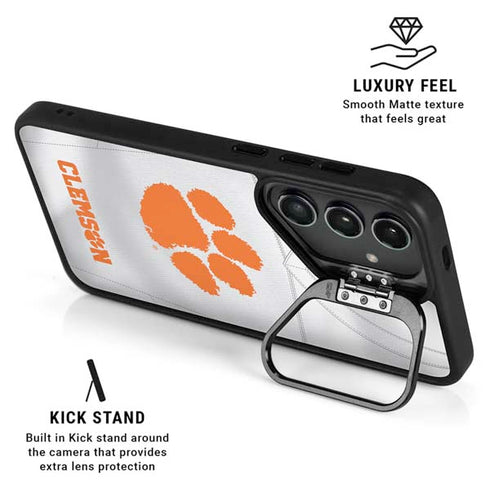 Clemson University White Jersey Galaxy S25 Kickstand Case