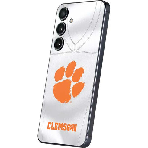 Clemson University White Jersey Galaxy S25 Skin