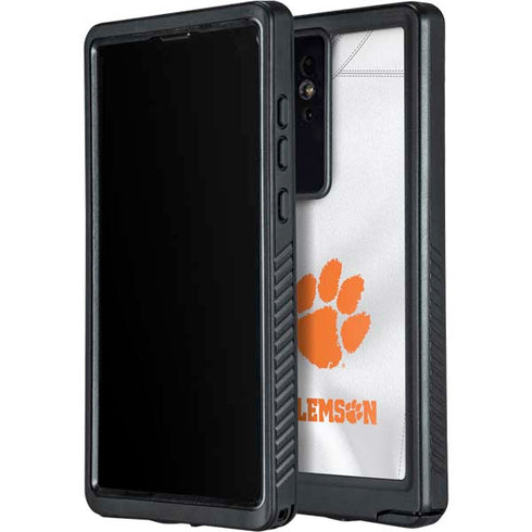 Clemson University White Jersey Galaxy S24 Ultra Waterproof Case