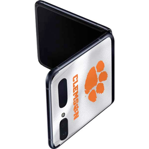 Clemson University White Jersey Galaxy Z Flip Skin