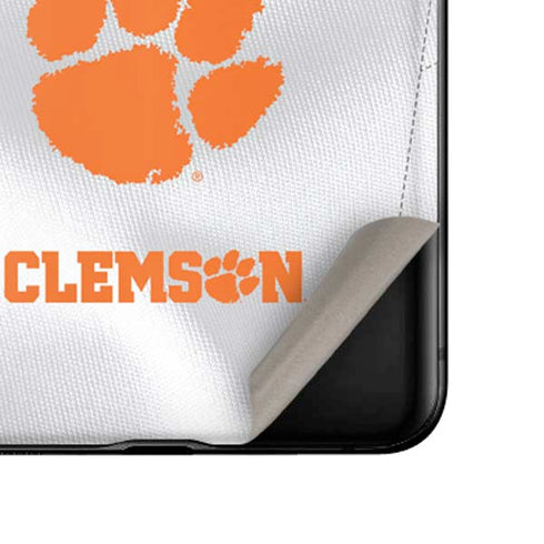 Clemson University White Jersey Galaxy Z Flip Skin