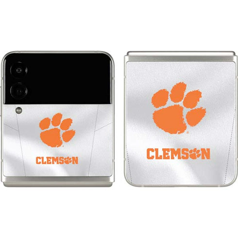 Clemson University White Jersey Galaxy Z Flip3 5G Skin