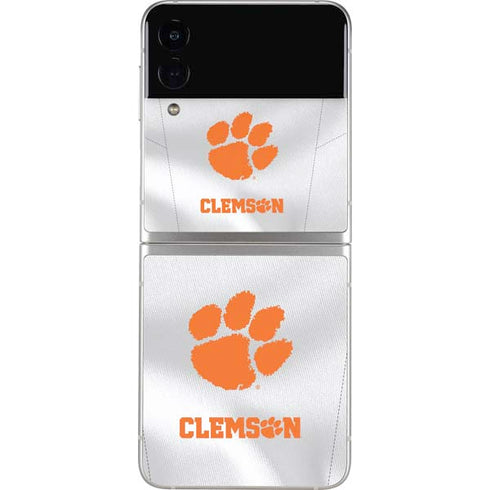 Clemson University White Jersey Galaxy Z Flip3 5G Skin