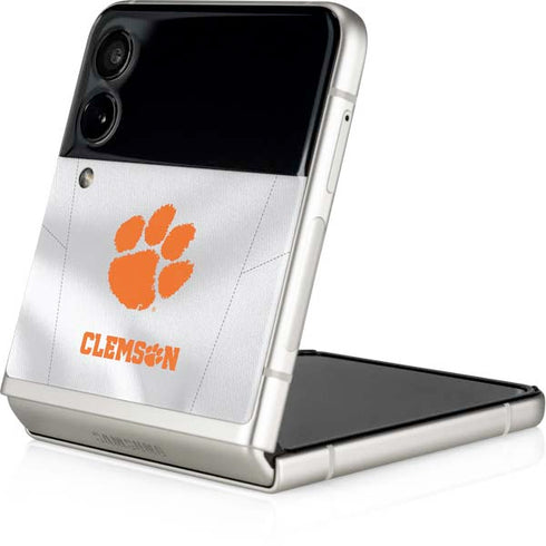 Clemson University White Jersey Galaxy Z Flip3 5G Skin